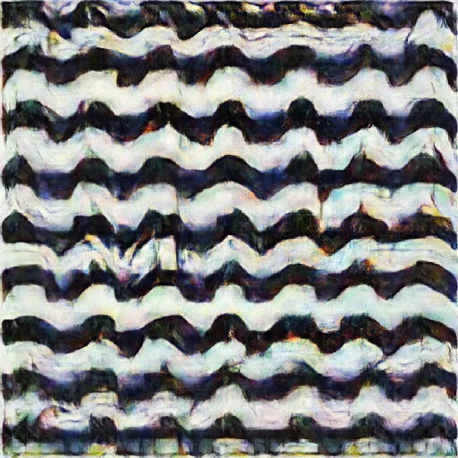 Wavy black and white bands, slightly sharper, with hints of yellow and orange.