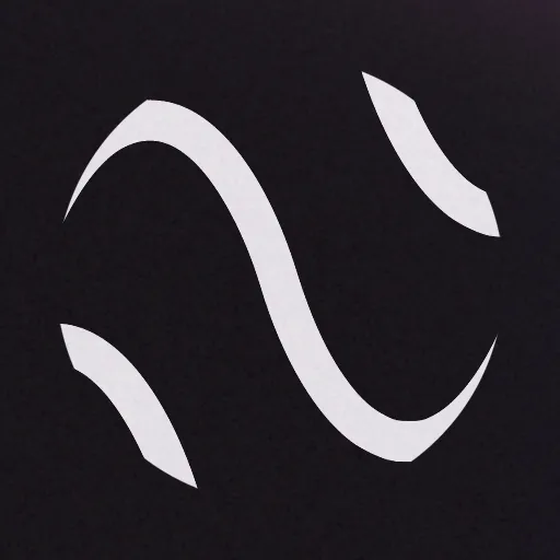 The Calm app icon: a white sine-wave curve inside a broken circle on a near-black background.
