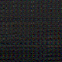 Grey pixel noise flecked with red, green, and blue, with a shifting diagonal texture.